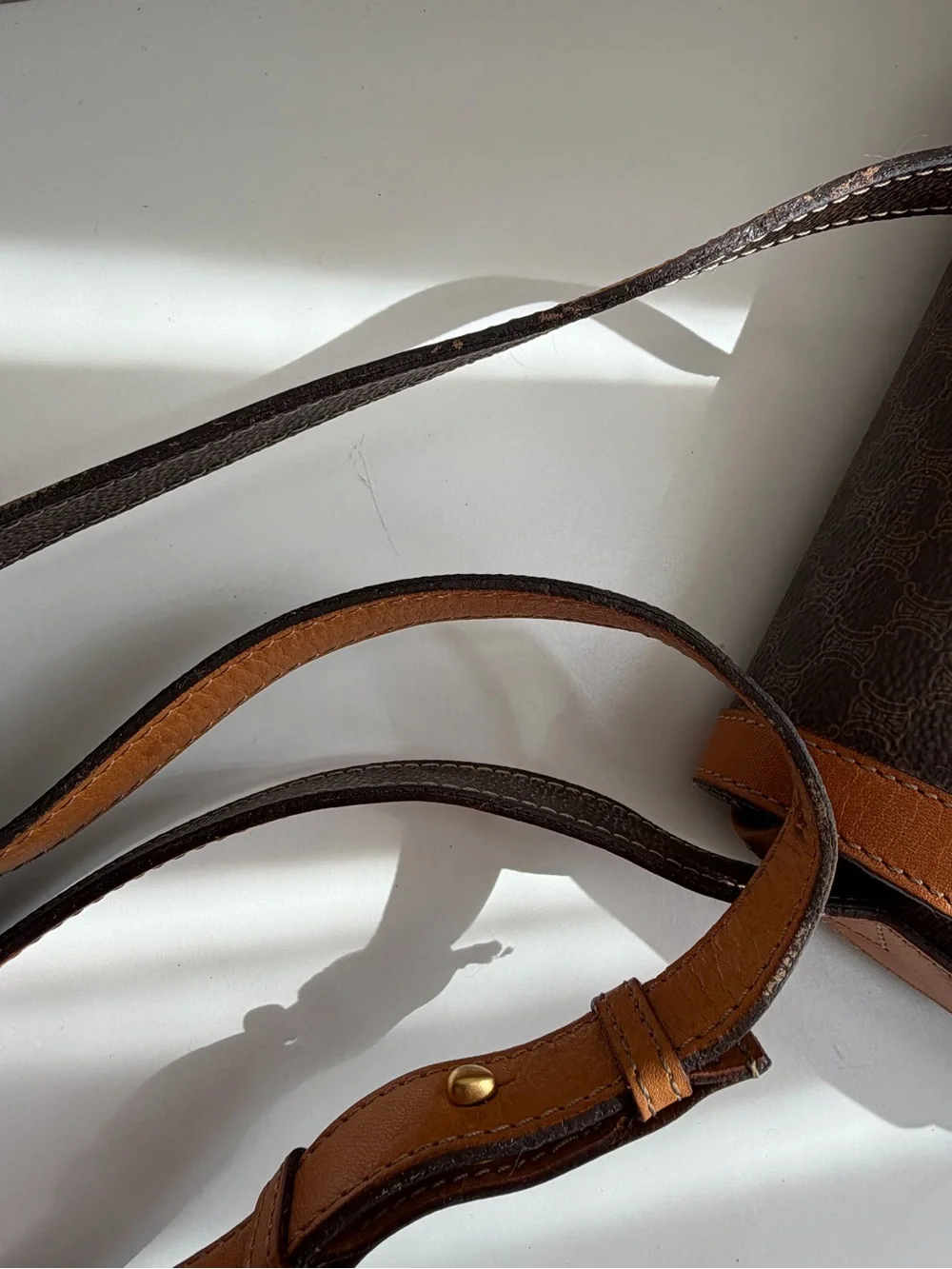 Authentic CELINE Macadam Logo Triomphe Crossbody Bag